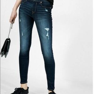 Express Mid Rise Dark Wash Jeggings